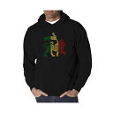 エルエーポップアート メンズ パーカー・スウェットシャツ アウター Men's Word Art Hoodie, One Love Black(4)