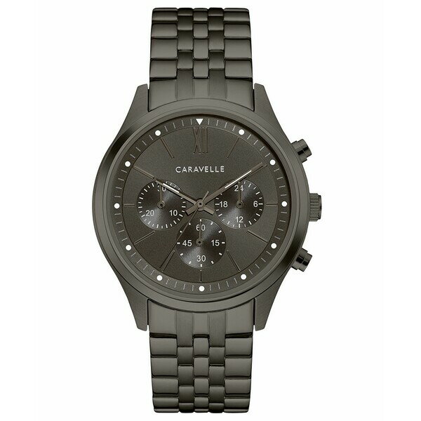 キャラベル レディース 腕時計 アクセサリー Men's Chronograph Gunmetal Stainless Steel Bracelet Watch 41mm No Color