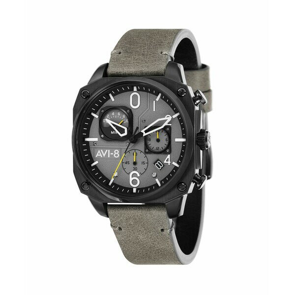 asty㤨֥ ǥ ӻ ꡼ Men's Hawker Hunter Chronograph Retrograde Edition Gray Genuine Leather Strap Watch 45mm GrayפβǤʤ81,800ߤˤʤޤ