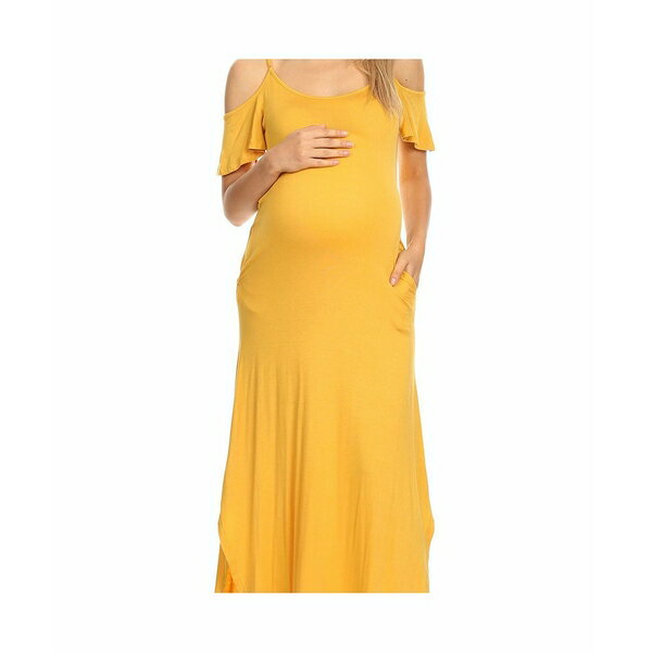 ホワイトマーク レディース ワンピース トップス Maternity Lexi Maxi Dress Mustard