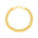イタリアン ゴールド レディース ブレスレット・バングル・アンクレット アクセサリー Men's Cuban Chain Link Bracelet (10mm...