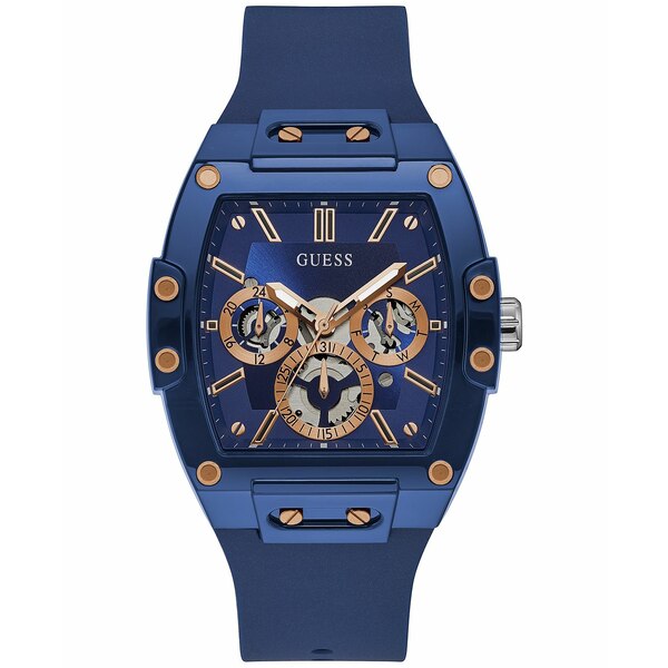 ゲス レディース 腕時計 アクセサリー Men's Blue Silicone Strap Watch 43mm Blue
