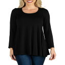 24セブンコンフォート レディース カットソー トップス Women's Long Sleeve Swing Style Flared Tunic Top Bl...