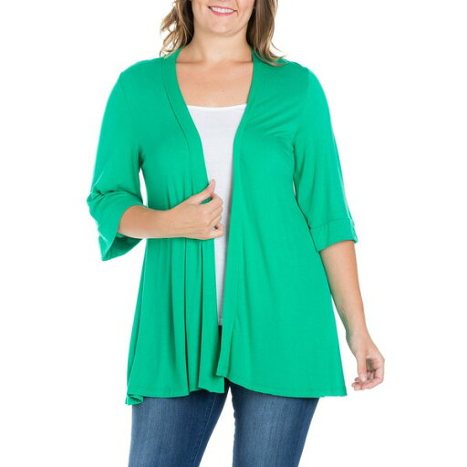 24セブンコンフォート レディース ニット&セーター アウター Plus Size Elbow Length Open Front Cardigan Sweater Grass 24セブンコンフォート レディース ニット&セーター アウター Plus Size Elbow Length Open Front Cardigan Sweater Grass