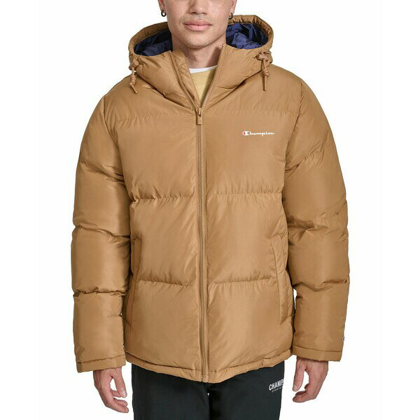 ԥ  㥱åȡ֥륾  Men's Quilted Full-Zip Hooded Puffer Jacket Tobacco