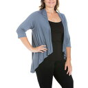 24セブンコンフォート レディース カーディガン アウター Plus Size Elbow Length Sleeve Open Cardigan Charco...