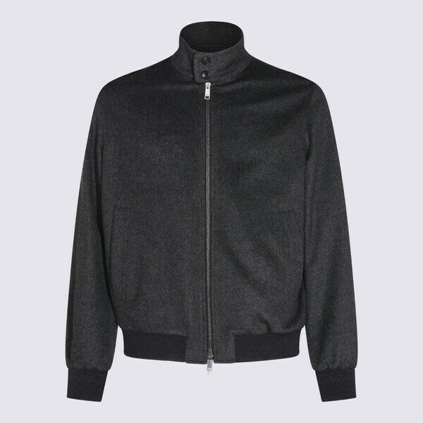 ゼニア メンズ ジャケット&ブルゾン アウター Dark Grey Wool Casual Jacket Grey