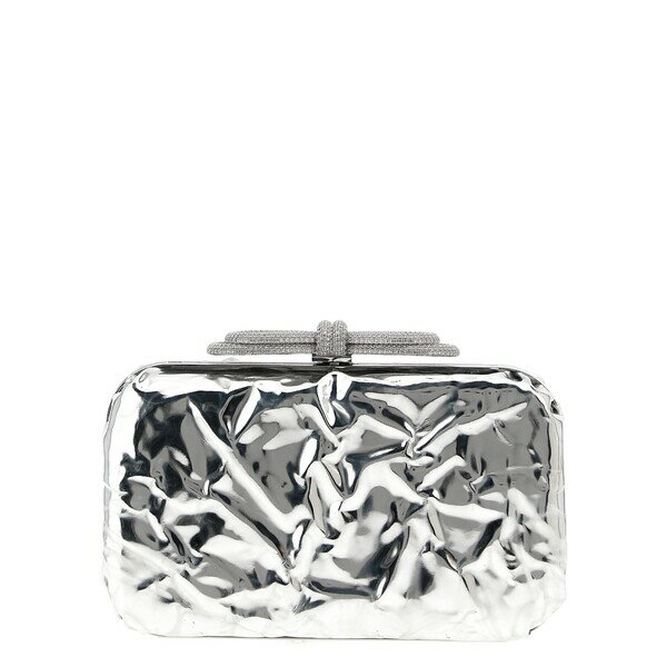 マッハ アンド マッハ レディース クラッチバッグ バッグ 'double Bow Wrapped Mirror' Clutch Silver
