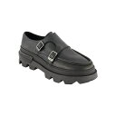 カールラガーフェルド メンズ スリッポン・ローファー シューズ Men's Leather Double Buckle Monk Strap Loafers B...