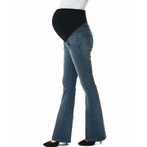 キミ アンド カイ レディース デニムパンツ ボトムス Maternity Dixie Stretch Flare Leg Denim Jeans Medium indigo