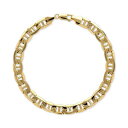 イタリアン ゴールド レディース ブレスレット・バングル・アンクレット アクセサリー Men's Beveled Marine Link Bracelet in...