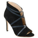 ジャーニーコレクション レディース ブーツ シューズ Women's Samara Peep Toe Stiletto Dress Booties Black