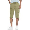 エックスレイ メンズ カジュアルパンツ ボトムス Men's Belted Capri Cargo Shorts Stone