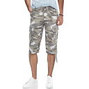 エックスレイ メンズ カジュアルパンツ ボトムス Men's Belted Capri Cargo Shorts White Camo