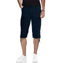 エックスレイ メンズ カジュアルパンツ ボトムス Men's Belted Capri Cargo Shorts Navy