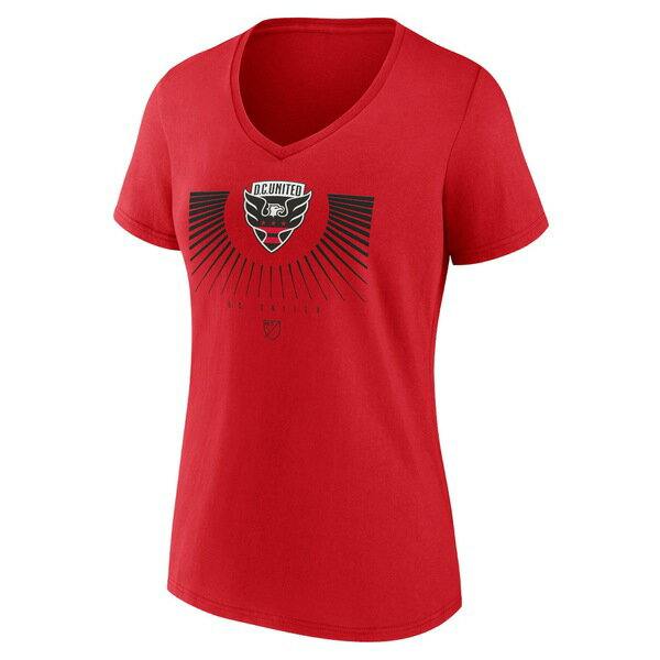 եʥƥ ǥ T ȥåץ D.C. United Fanatics Branded Women's Retreat VNeck TShirt Red