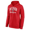 ファナティクス レディース パーカー・スウェットシャツ アウター Wisconsin Badgers Fanatics Branded Women's Team Victory Script Pullover Hoodie Red