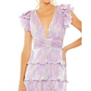 マックダガル レディース ワンピース トップス Women's Ieena Ruffle Tiered Criss Cross Lace Up Gown Purple multi