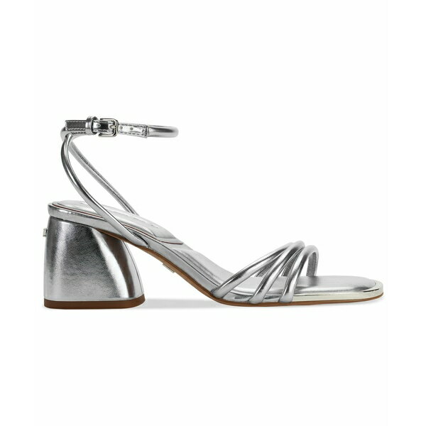 ダナ キャラン ニューヨーク レディース サンダル シューズ Women's Trixie Ankle-Strap Block-Heel Sandals Silver