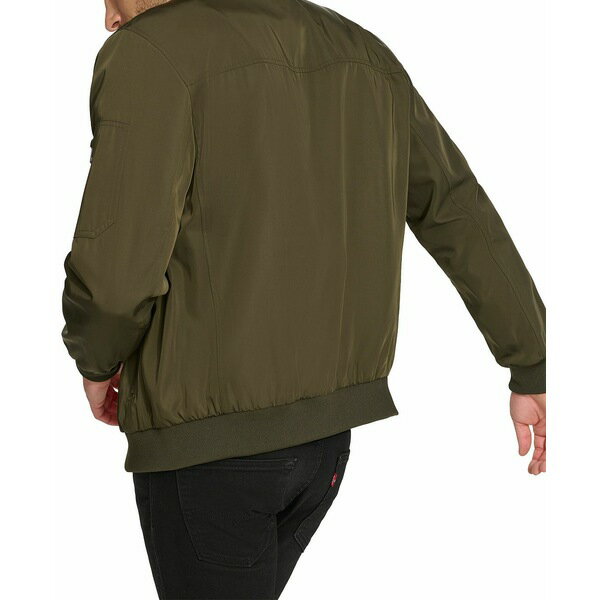 カルバンクライン メンズ ジャケット＆ブルゾン アウター Men's Solid-Color Zipper Flight Jacket Olive