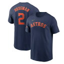 ナイキ メンズ Tシャツ トップス Alex Bregman Houston Astros Nike 2023 Gold Collection Name & Number TShirt Men's Nike 2023 Gold NN SS Tee Navy