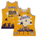 ミッチェル&ネス メンズ ユニフォーム トップス Los Angeles Lakers Mitchell & Ness x Tats Cru Hardwood Classics Fashion Jersey Gold