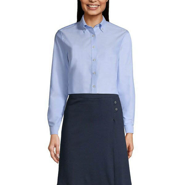 ランズエンド レディース シャツ トップス School Uniform Women 039 s Tall Long Sleeve Oxford Dress Shirt Blue