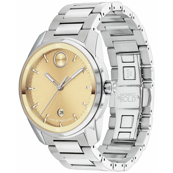 モバド モバド レディース 腕時計 アクセサリー Men's Swiss Bold Verso Stainless Steel Bracelet Watch 42mm Silver-tone