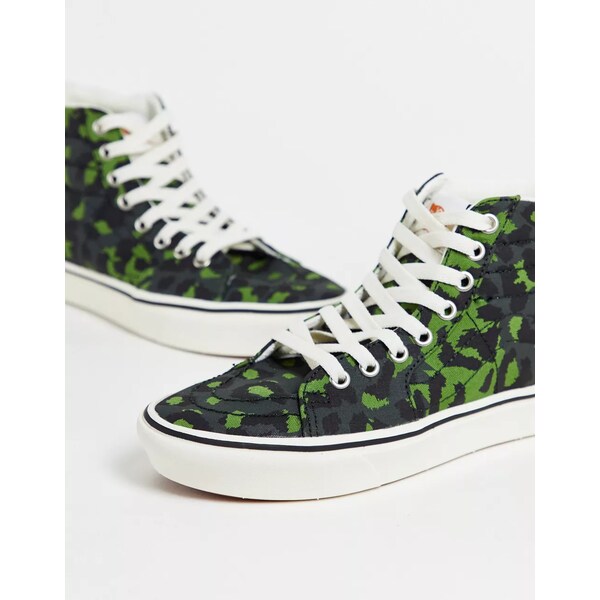 としてご バンズ メンズ スニーカー シューズ Vans ComfyCush SK8-Hi Leopard sneakers in green green：asty いておりま