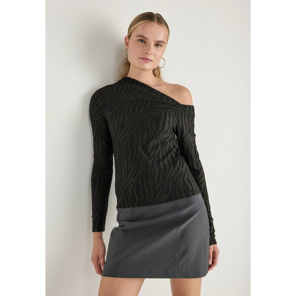 ジーナ トリコット レディース Tシャツ トップス ASYMMETRIC - Long sleeved top - black(4)