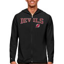 アンティグア メンズ ユニフォーム トップス New Jersey Devils Antigua Legacy FullZip Hoodie Black