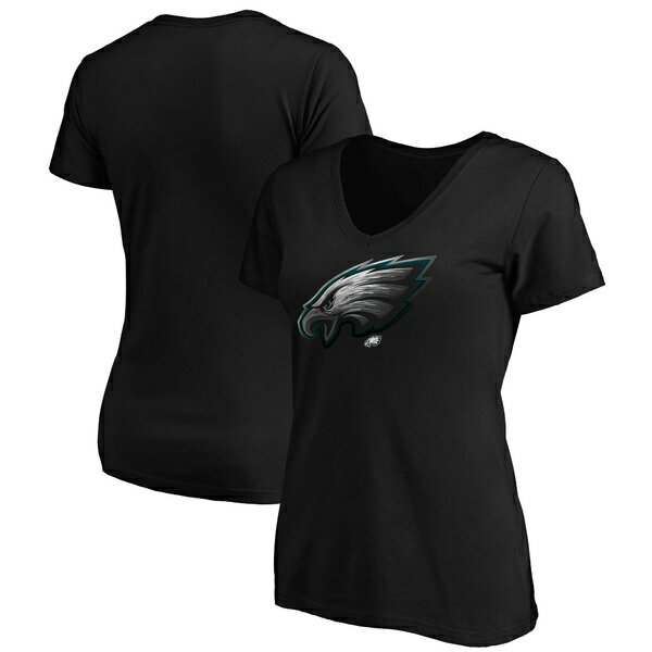 եʥƥ ǥ T ȥåץ Philadelphia Eagles Fanatics Branded Women's Midnight Mascot Logo VNeck TShirt Black