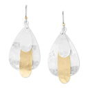 bL[uh fB[X sAXCO ANZT[ Tri-Tone Hammered Paddle Drop Earrings Tri-Tone