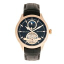 wg[ Y rv ANZT[ Automatic Gregory Rose Gold Case, Genuine Black Leather Watch 45mm Black