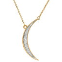 ラップド メンズ ネックレス・チョーカー アクセサリー Diamond Moon Pendant Necklace (1/10 ct. t.w.) in 14k Gold, 17