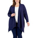 ジェイエムコレクション レディース ニット セーター アウター Plus Size Open-Front Cardigan, Created for Macy 039 s Intrepid Blue