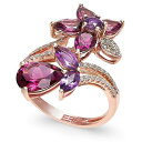 GtB[ RNV fB[X O ANZT[ Bordeaux by EFFY&reg; Multi-Stone (5-1/4 ct. t.w.) and Diamond (1/5 ct. t.w.) Flower Ring in 14k Rose Gold Multi