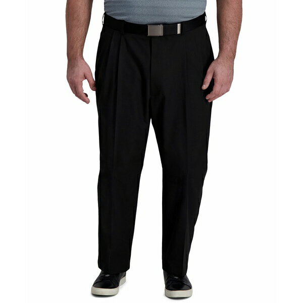 ハガール メンズ カジュアルパンツ ボトムス Big & Tall Cool Right Performance Flex Classic Fit Pleated Pant Black