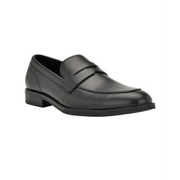 カルバンクライン メンズ スリッポン・ローファー シューズ Men's Jay Pointy Toe Slip-On Dress Loafers Black Leather