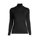 ランズエンド レディース カットソー トップス Women's Petite Lightweight Fitted Long Sleeve Turtleneck Top Black