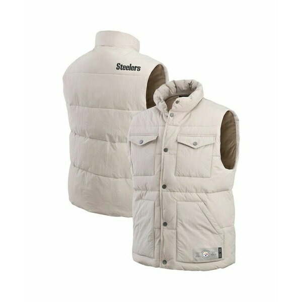 ファナティクス メンズ ジャケット＆ブルゾン アウター Men's Cream Pittsburgh Steelers Puffer Full-Snap Vest Cream