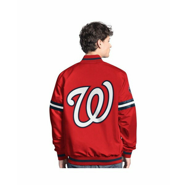 スターター メンズ ジャケット＆ブルゾン アウター Men's Red Washington Nationals Scout Full-Snap Varsity Jacket Red