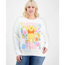 ディズニー レディース パーカー・スウェットシャツ アウター Trendy Plus Size Winnie The Pooh Graphic Fleece S...