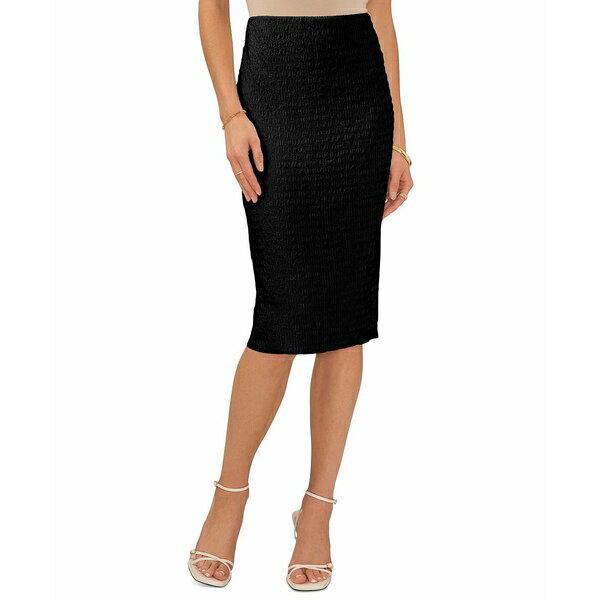ヴィンスカムート レディース スカート ボトムス Women's Textured Pull-On Midi Skirt Rich Black
