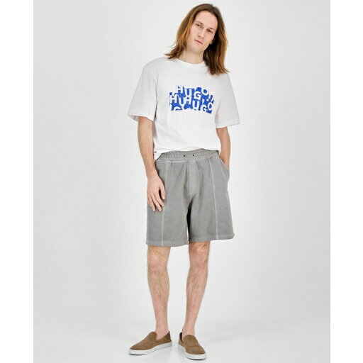 ヒューゴボス メンズ カジュアルパンツ ボトムス Men's Nuralpo Elastic Waist French Terry 7-2/3" Shorts Gray ヒューゴボス メンズ カジュアルパンツ ボトムス Men's Nuralpo Elastic Waist French Terry 7-2/3" Shorts Gray
