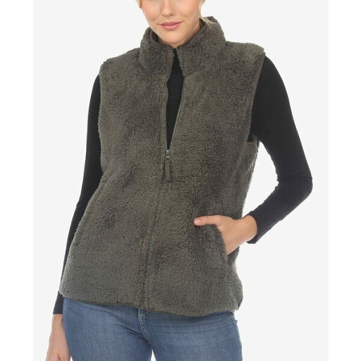 ホワイトマーク レディース ジャケット&ブルゾン アウター Women's Zip Up Sherpa Vest Army-Inspired Green ホワイトマーク レディース ジャケット&ブルゾン アウター Women's Zip Up Sherpa Vest Army-Inspired Green