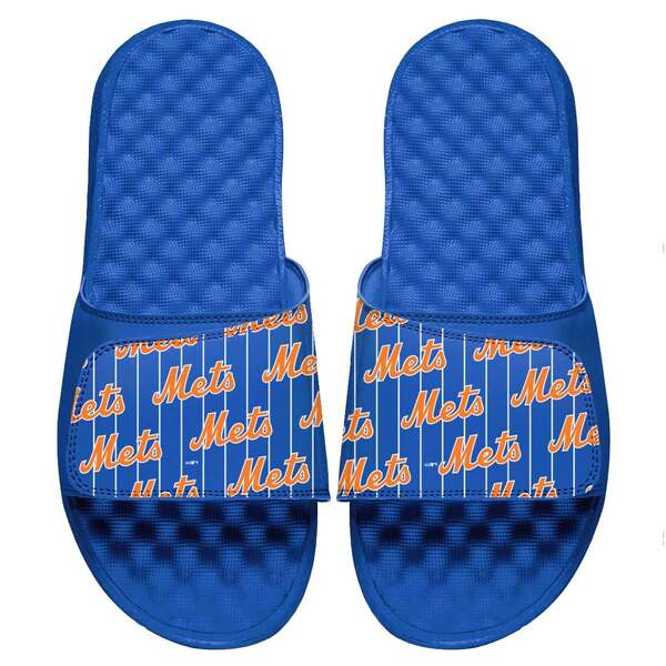 アイスライド メンズ サンダル シューズ New York Mets ISlide Loudmouth Logo Slide Sandals Royal