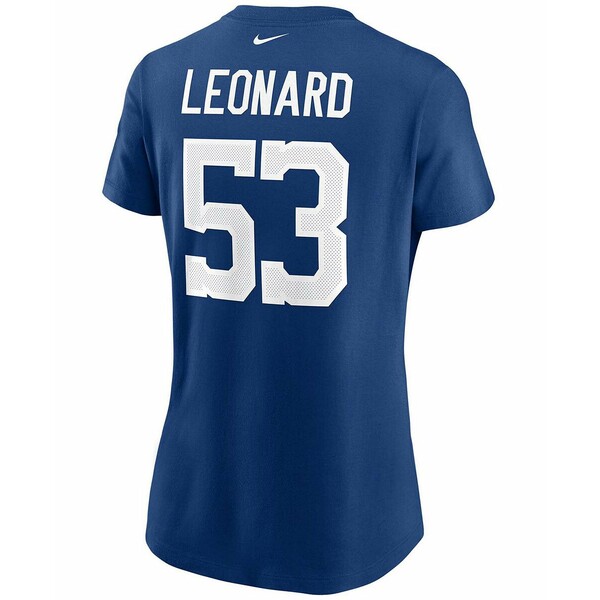 【いておりま】 ナイキ レディース Tシャツ トップス Women's Darius Leonard Royal Indianapolis Colts Name Number T-shirt Royal：asty がございま