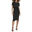 ケンジー レディース ワンピース トップス Women's Tulip-Sleeve Tie-Waist Sheath Dress Black
