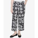 ルビーロード レディース カジュアルパンツ ボトムス Petite Lotus Patchwork Crepe Capri Pants Black/White